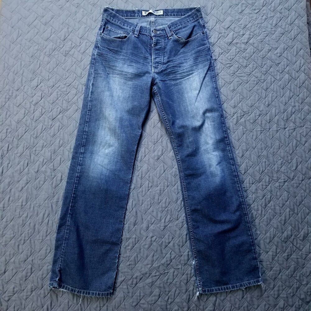 Express Jeans Mens 31x32 Blue Precision Fit‎ Button Fly Dark Wash American Denim